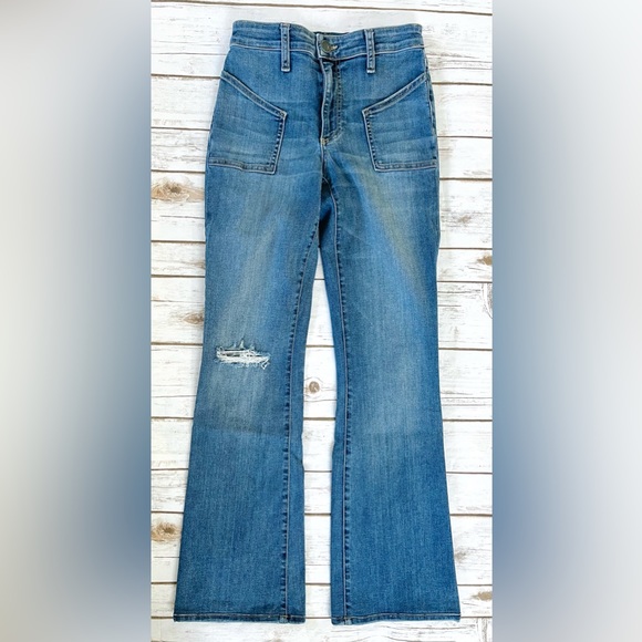 Kut From The Kloth Ana Mid Rise Flare Denim Jeans Size 00 - Picture 3 of 7